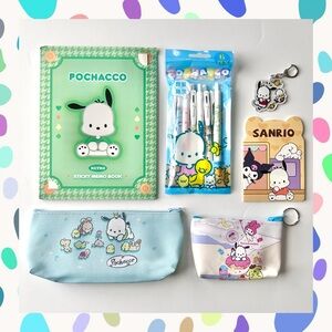 💙(POCH352) Pochacco Adorable 6-Piece Pencil Case & Stationary Bundle!